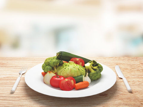 Piatto con verdure cotte biologico e sano