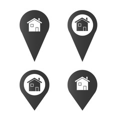 Karten Markierung - Häuser Grau