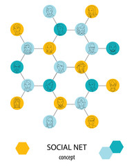 Social network concept vector