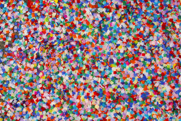Colourful confetti on the ground