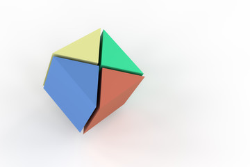 3d rendering abstract colorful cubes for info graphic design