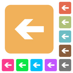 Left arrow rounded square flat icons