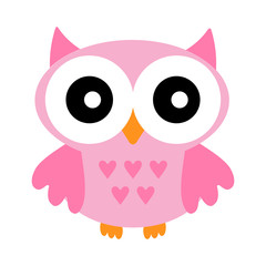 Rose toy owl on a white background
