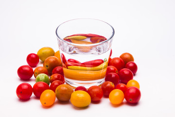 Cherry tomato with clean water