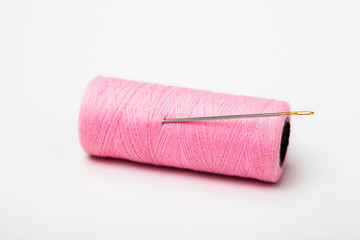 Color Spool of thread isolated on white