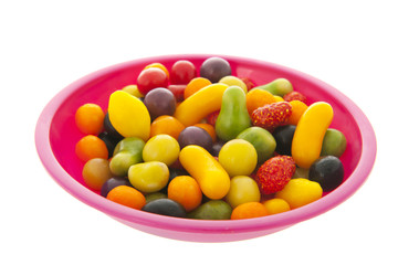 Fruit candy in bowl