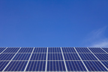 Solar panels at a solar power plant 