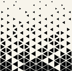 Abstract geometric black and white deco art print halftone triangle pattern