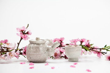Korean plum blossom of petal with tea 