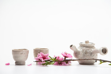 Korean plum blossom of petal with tea