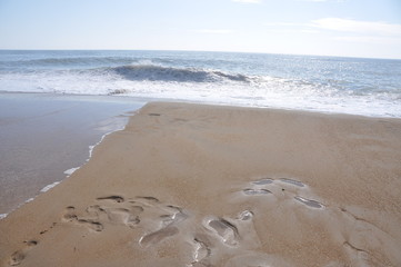 Fußabdrücke am Strand