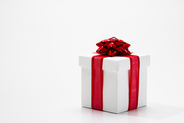 Present box with ribbon bow