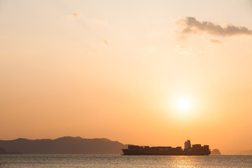 Fototapeta na wymiar Jinhae Bay,Korea.Sunset of the sea