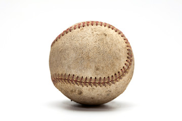 An old Baseball on a white