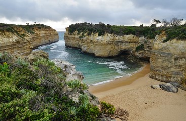 The Loch Ard Gorge rock formation in Port Campbell National Park off the Great Ocean Road in Victoria, Australia