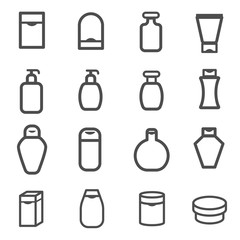 lotion cream cosmetic bottle set vector