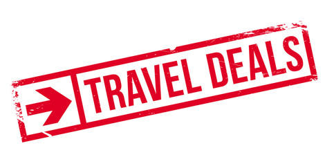 Travel Deals stamp. Grunge design with dust scratches. Effects can be easily removed for a clean, crisp look. Color is easily changed.