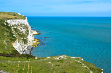 Rolling hills on the White Cliffs by the North Sea