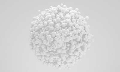 abstract white particle cloud 3d render