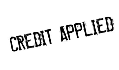 Credit Applied rubber stamp. Grunge design with dust scratches. Effects can be easily removed for a clean, crisp look. Color is easily changed.