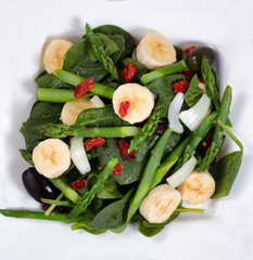 Close up overhead view of a nutritional fresh salad