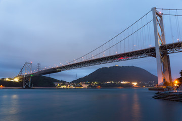 Fototapeta na wymiar Kanmon bridge at night