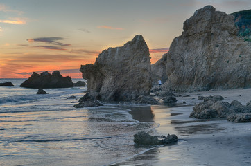 Sunset over the Rocks at El Matador Beach  Malibu California © david