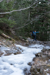 Fototapeta premium 富士山吉田口登山道 登山者
