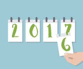Hand Pull Paper Calendar for Change 2016 to 2017