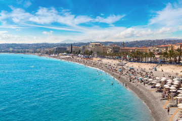 Panoramic view of beach in Nice