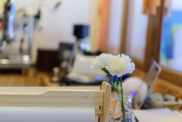 flower cream in coffee shop