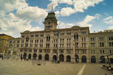 Fototapeta premium Trieste, Italy-July 2012: the historic center of Trieste, Italy
