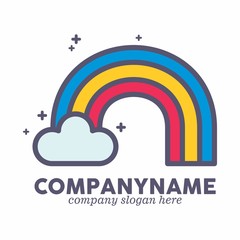 colorful rainbow logo icon vector template