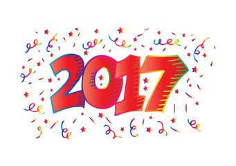 Happy New Year 2017 background decoration.