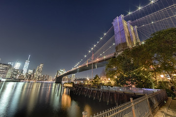 New York Manhattan Bridge and Downtown