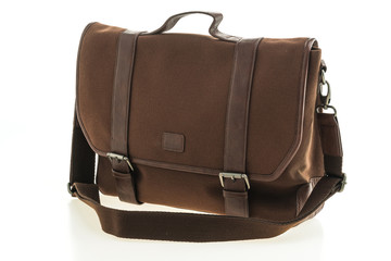 Beautiful men fashion with leather messenger bag