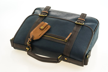 Beautiful men fashion with leather messenger bag