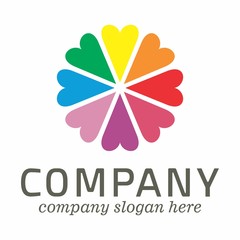 colorful rainbow logo icon vector template