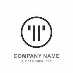 Monogram Letter T Geometric Circle Strips Fashion Apparel Clothing Business Company Stock Vector Logo Design Template 