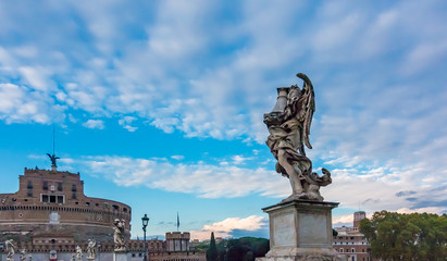 Angel by Bernini and the Castel Sant'Angelo