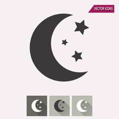 Moon star - vector icon.