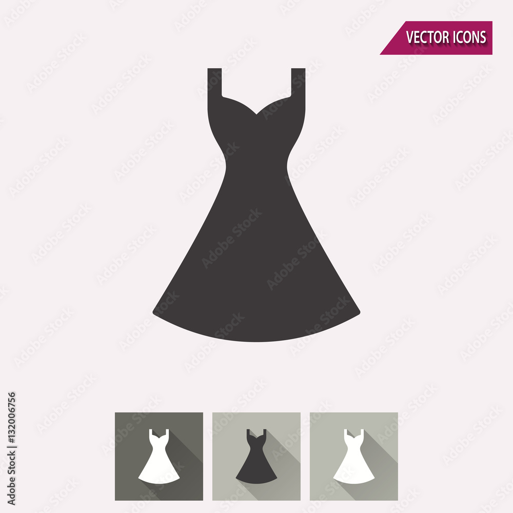 Poster dress - vector icon.