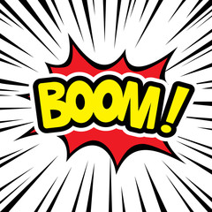 Comic graphic design for explosion blast BOOM
