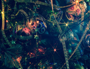 Christmas Tree Decorations Macro Filtered