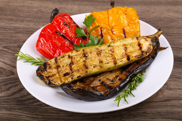 Grilled vegetables - eggplant, zucchini and pepper