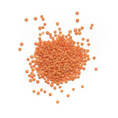 Red lentil on white
