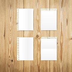 Blank white note papers, ready for your message. Vector illustra