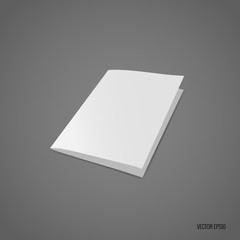 Bifold white template paper. Vector illustration