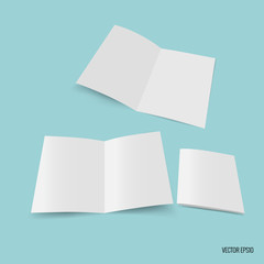 Bifold white template paper. Vector illustration