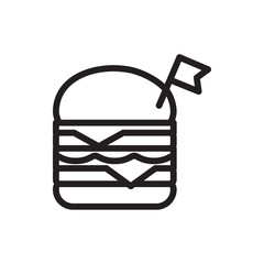double burger with flag icon illustration